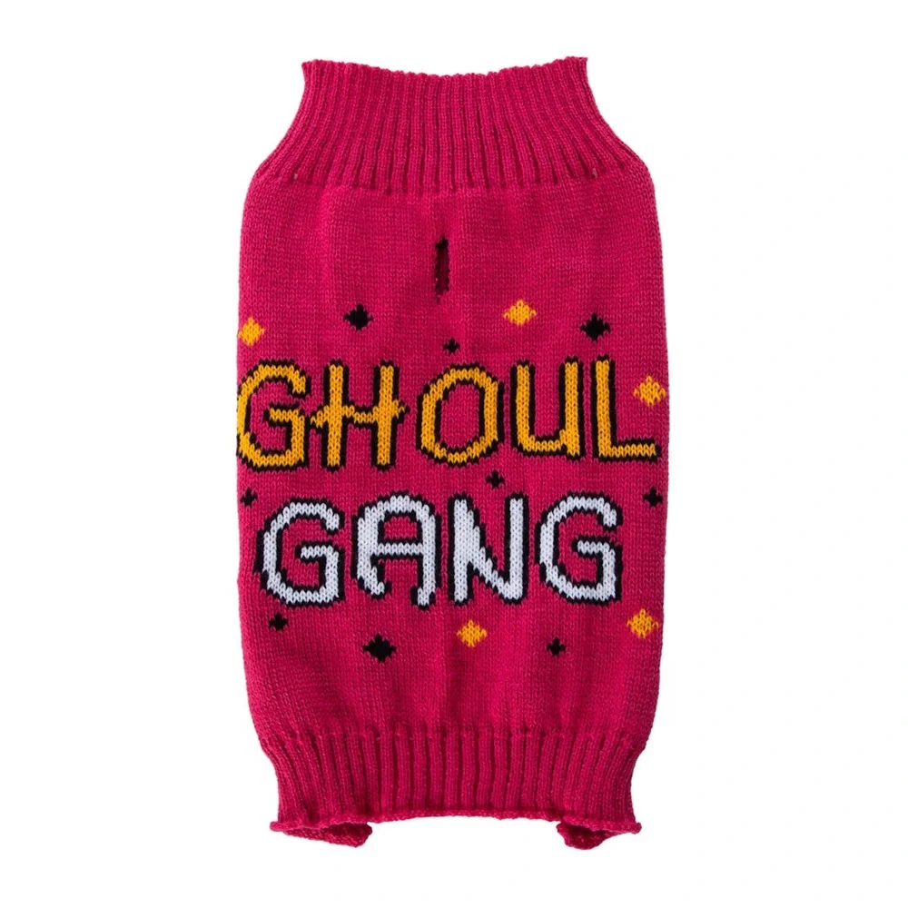 💖5 for $25💖 Large Halloween “Ghoul Gang” Pet Sweater – Pink Knit Dog Sweater NWT